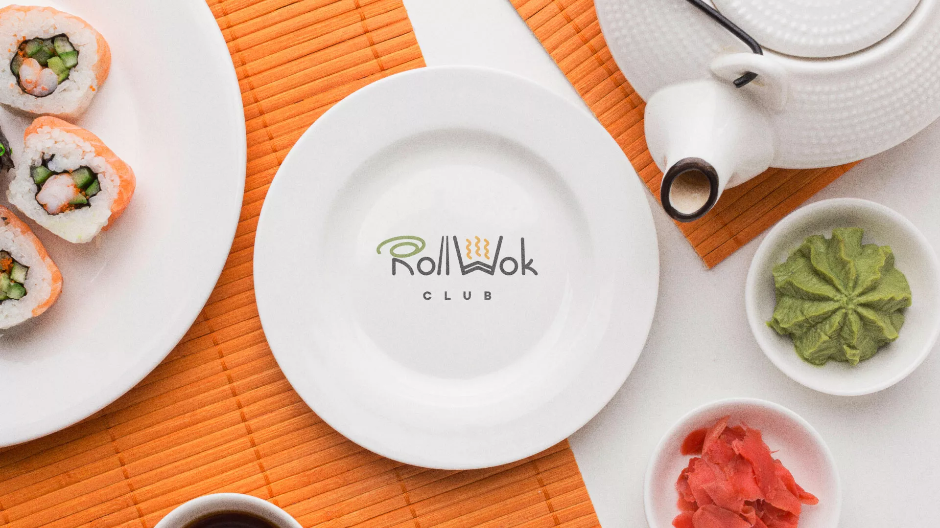 Разработка логотипа и фирменного стиля в Мысках для суши-бара «Roll Wok Club» Разработка логотипа и фирменного стиля в Мысках для суши-бара «Roll Wok Club»